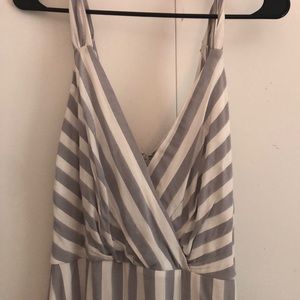 Blue and white stripped dress